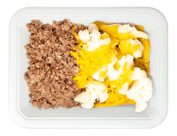 Chopped Beef Brisket & Cheesy Cauliflower