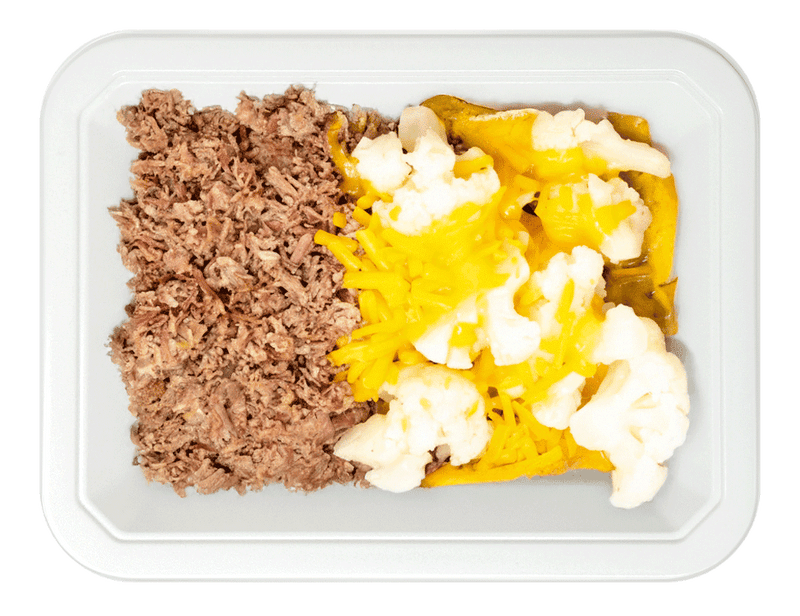 Chopped Beef Brisket & Cheesy Cauliflower