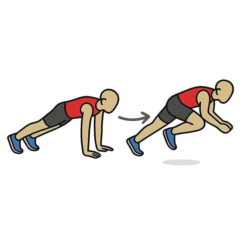 Athlete performing a mountain climber sprint