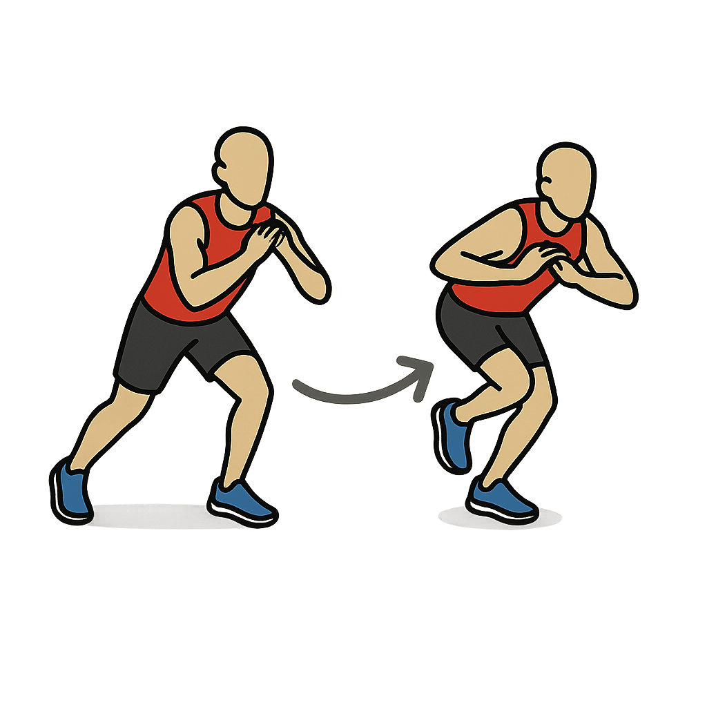 Athlete performing a skater hop