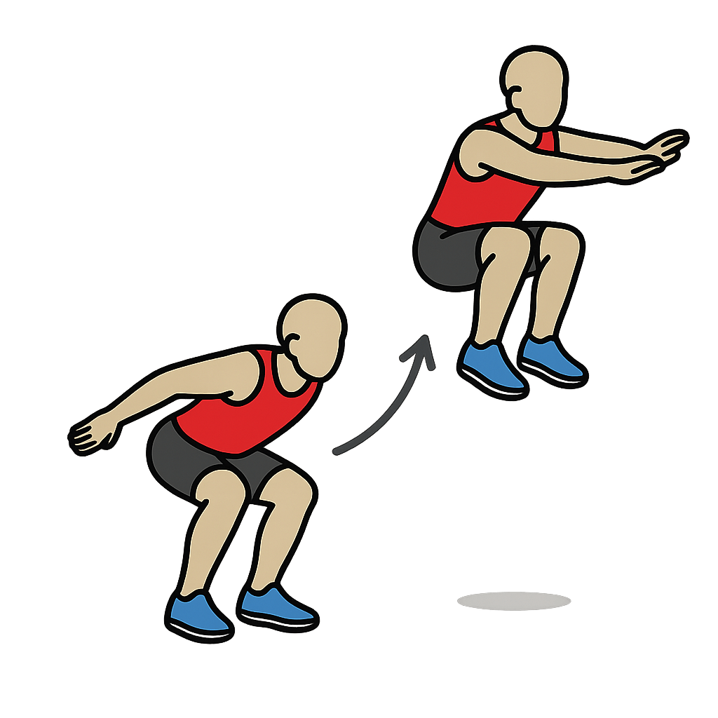 Athlete performing a tuck jump