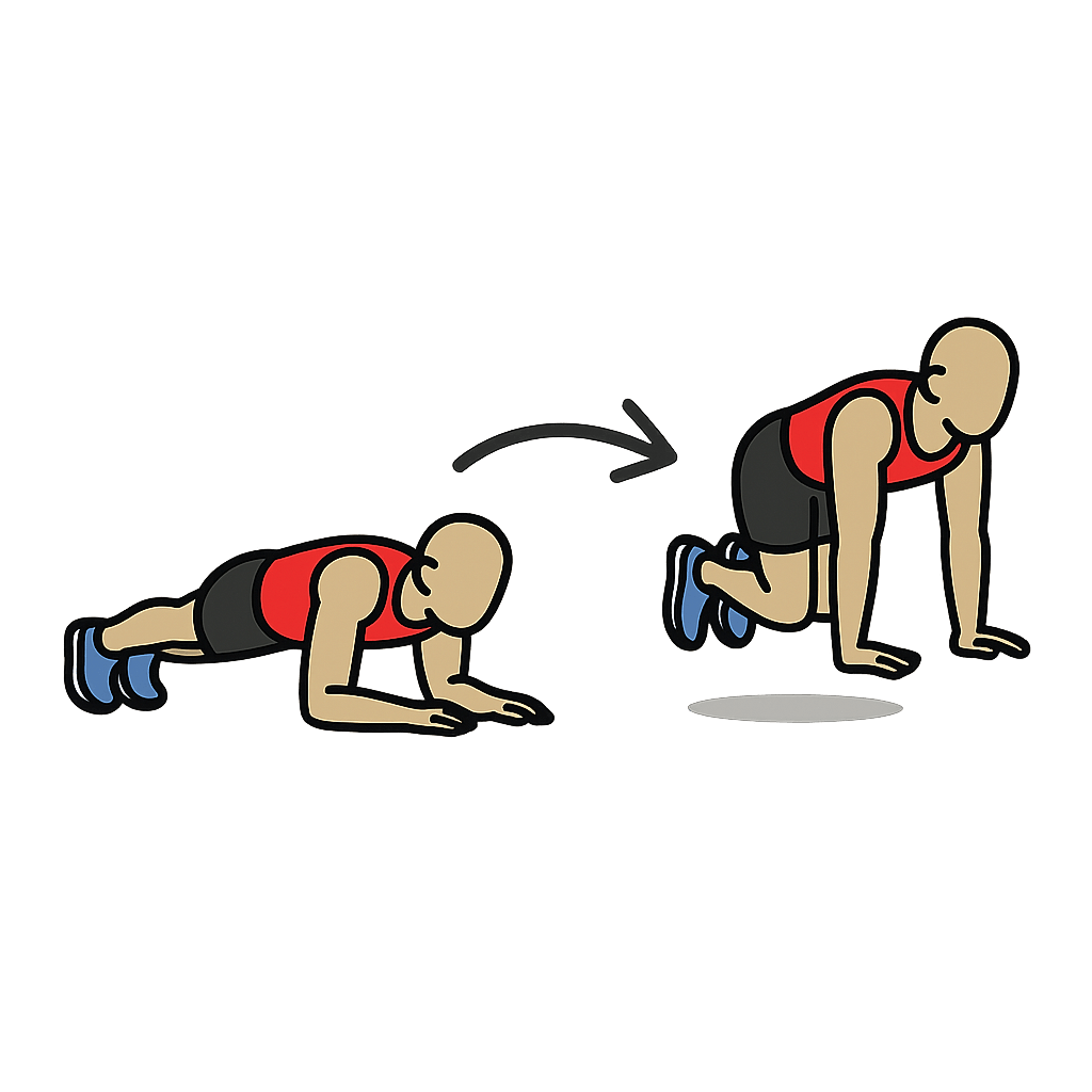 Athlete performing a walking plank pop-up