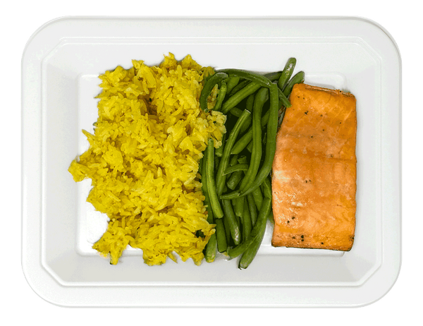 Salmon, Saffron Rice & Green Beans