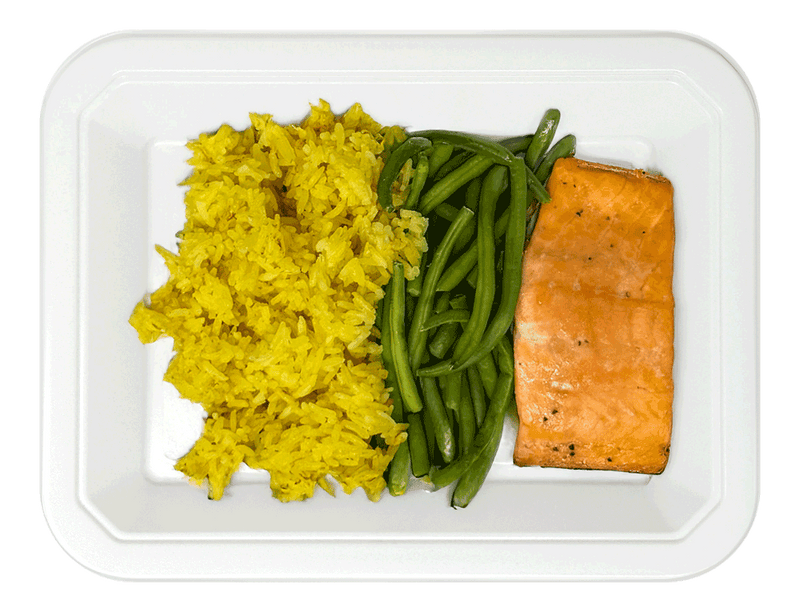 Salmon, Saffron Rice & Green Beans